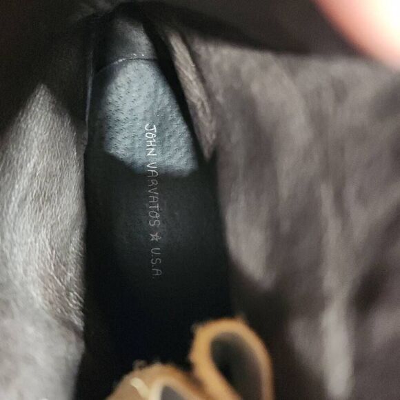 JOHN VARVATOS Size 10M Distressed Oiled  Nubuk Gray Leather Strummer Wingtip Lac - Picture 11 of 11